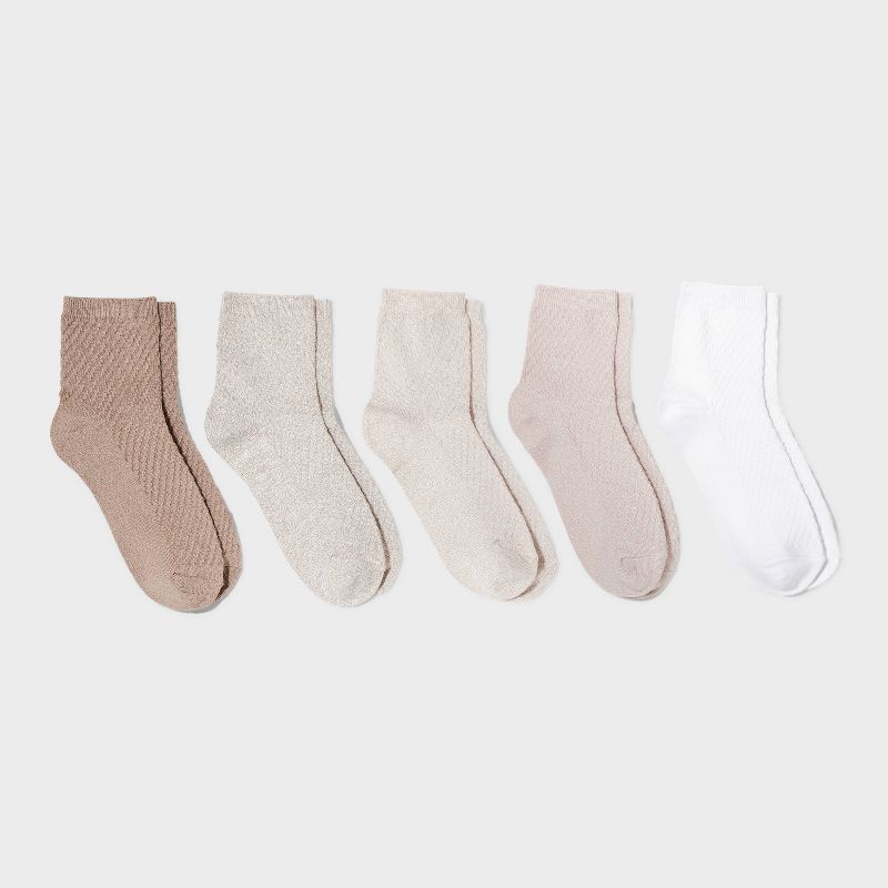 Women's 5pk Super Soft Textured Ankle Socks - A New Day™ 4-10, 1 of 5