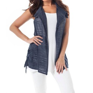 Women's Gathered Draped Collar Vest - ANGEL - 1 of 2