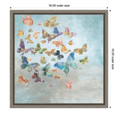 Colorful Butterfly Critter Print on Canvas Framed Wall Art