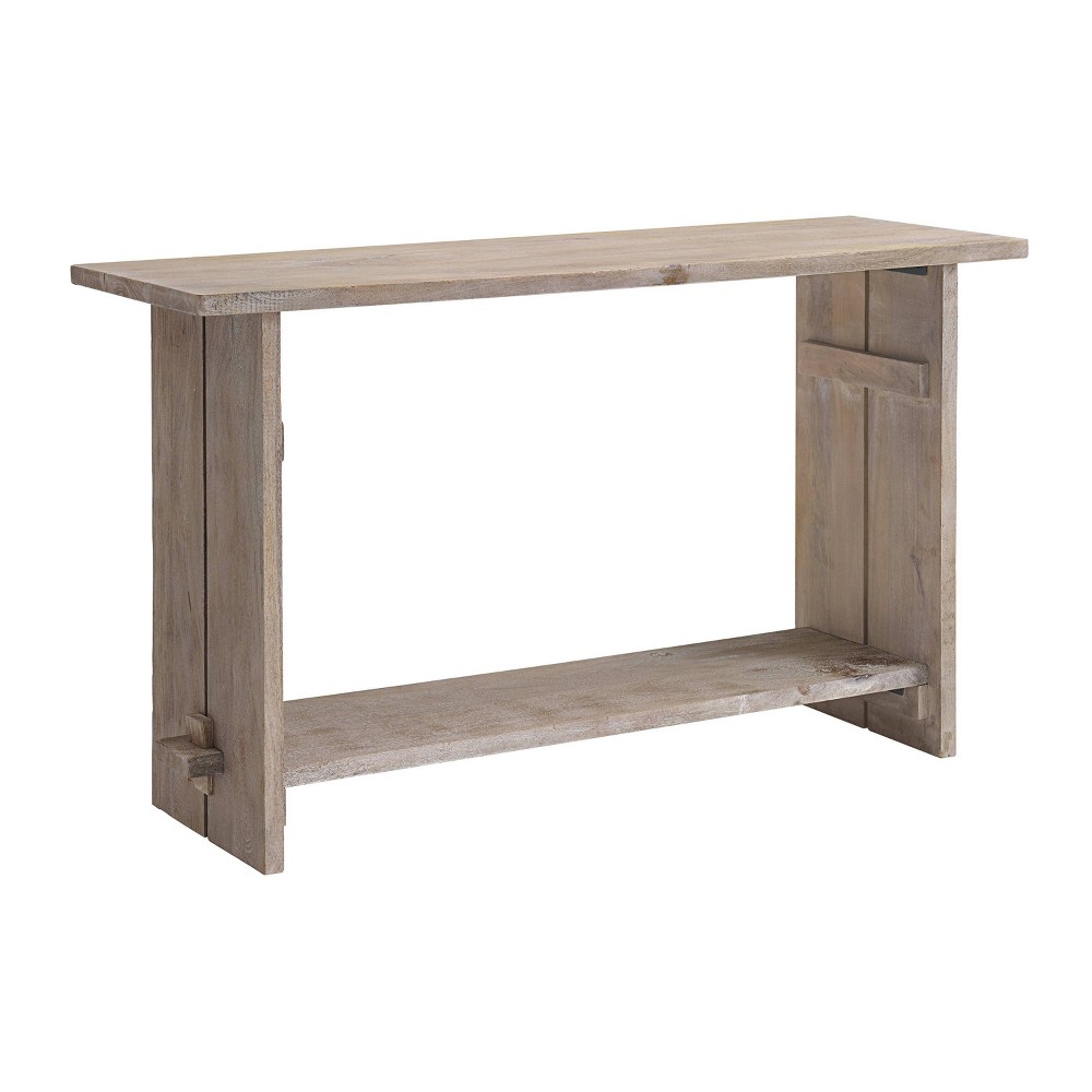 Alaterre Furniture 52" Castleton Mango Wood Console Driftwood: Rectangular Entryway Table with Storage, Stained Finish