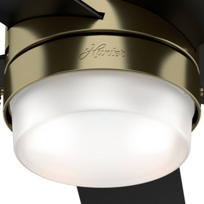 52" Modern Brass Ceiling Fan with LED Light and Reversible Blades