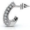Pompeii3 1/2ct Vintage Pave Huggie Hoops Earrings 14K White Gold - 4 of 4