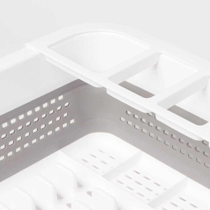 Plastic Collapsible Dish Rack with Drip Tray White - Brightroom&#8482;, 4 of 5