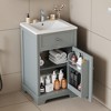 ALEXOUN 20-inch Solid Wood Bathroom Vanity Set with Ceramic Sink,Free Standing Bathroom Vanity Cabinet with Soft Closing Door and Storage Rack - 2 of 4
