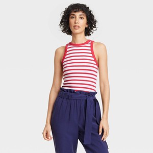Women's Slim Fit Ribbed Tank Top - A New Day™ - 1 of 4