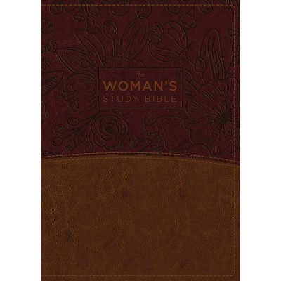 The NKJV, Woman's Study Bible, Fully Revised, Imitation Leather, Brown/Burgundy, Full-Color - by  Thomas Nelson (Leather Bound)