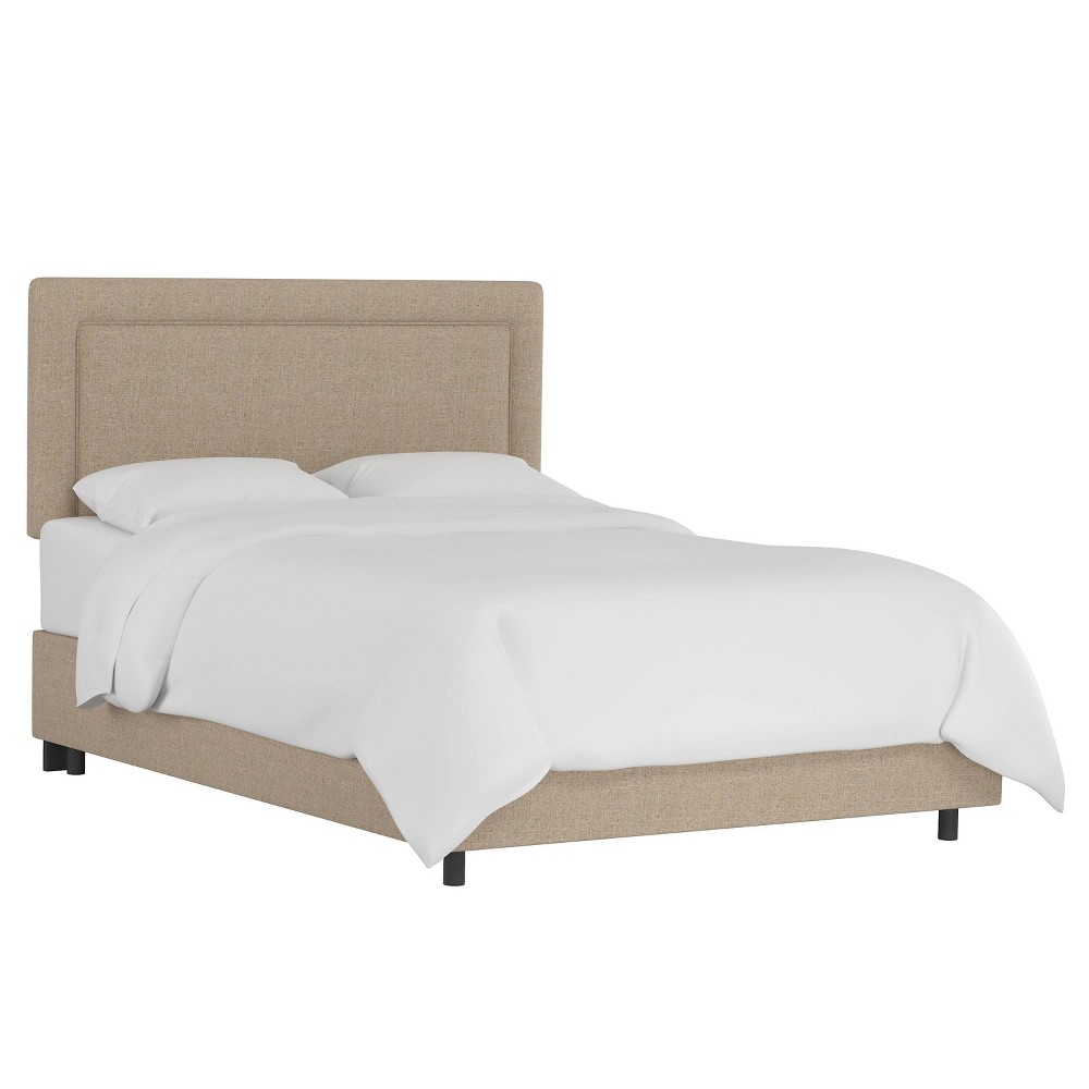 Photos - Bed Skyline Furniture Twin Empire Linen Upholstered  Sandstone: Durable Pine & Metal Frame, Beige