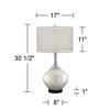 Possini Euro Design Swift Modern Table Lamp with Round Black Marble Riser 30 1/2" Tall Mercury Glass Double Shade for Bedroom Living Room Nightstand - 4 of 4
