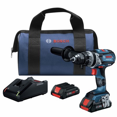 Bosch GSB18V-755CB25-RT 18V Brute Tough Connected-Ready EC Brushless Lithium-Ion 1/2 in. Cordless Hammer Drill Driver Kit with 2 Batteries (4 Ah) Manu