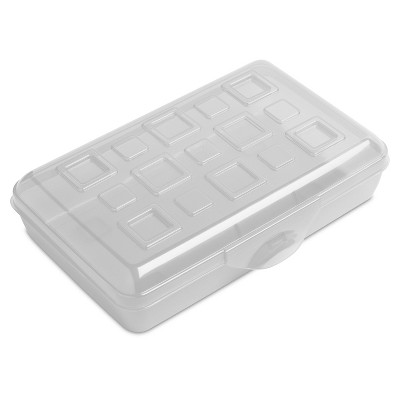 clear plastic pencil box