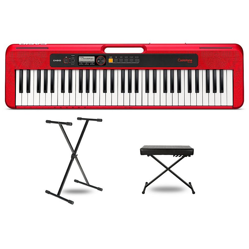Casio Casiotone CT-S200 Keyboard With Stand and Bench Red, 1 of 7