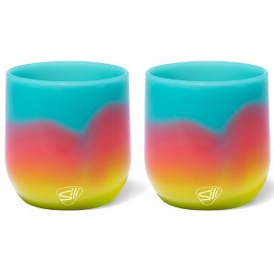 Silipint: Silicone 12oz Stemless Wine Glasses: 2 Pack Aurora - 1 of 4