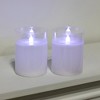 LumaBase Battery-Operated LED Glass Candles with Flickering Flame and Remote Control, Multi-Function - Set of 2 - 4 of 4