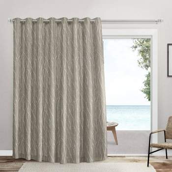 Forest Hill Patio Woven Blackout Grommet Top Single Curtain Panel - Exclusive Home