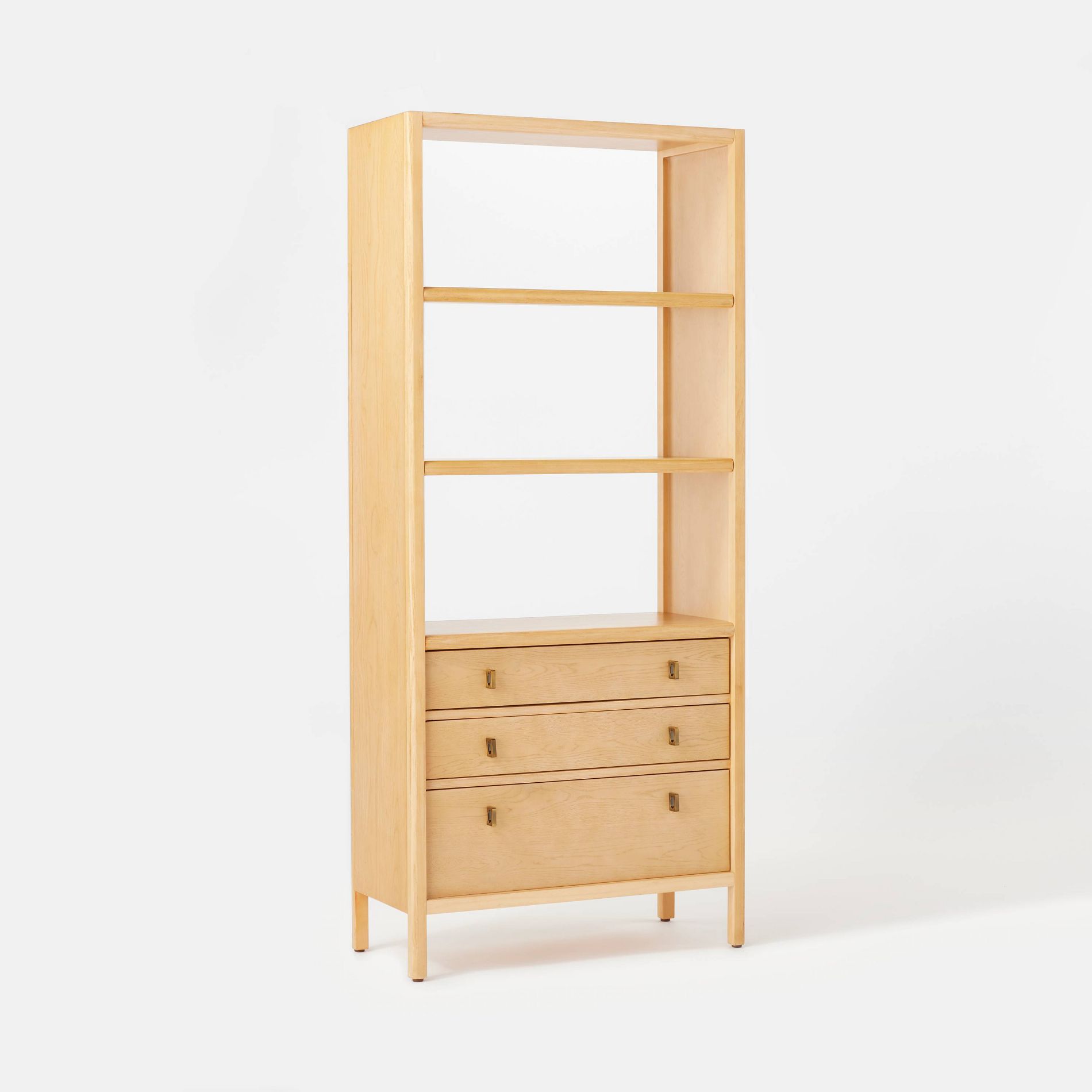Sandpoint Bookcase with Drawers - Threshold™ designed with Studio McGee: Wood Veneer Tall Cabinet, 3 Shelves
