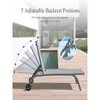 47.72"Outdoor Lounge Chairs on Wheels with 5 Adjustable Positions Outdoor Lounge Chairs (Gray, 2 Lounge Chairs) - 2 of 4