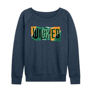 Women's - Wicked - Tear Logo Lightweight French Terry Wide Neck Long Sleeve Graphic Shirt - 1 of 4