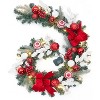 GAOMON 6 Ft Pre Lit Christmas Garland for Mantle with 20 LED Lights & Red Bows, Eight Lighting Modes, Durable Weather-Resistant Materials - 2 of 4