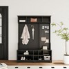 5-in-1 Entryway Bench with Coat Rack and 4 Sturdy Hooks, 57.48'' Wide Hall Tree with Shoe Storage Bench 4M - ModernLuxe - 2 of 4