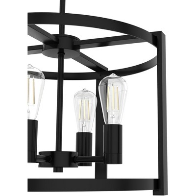 Astwood Matte Black 18" Drum Chandelier with Art Deco Detailing