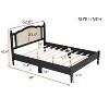 Sapphtopaz Platform Bed Frame with Natural Rattan Headboard and Slats Support Retro Bed Frame, No Box Spring Needed, Easy Assembly - 3 of 4