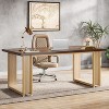 Tribesigns 63 inch Wooden Simple Office Computer Desk with Sled Base - 2 of 4