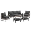 Sonkuki Outdoor Furniture Set Patio Conversation Sofa with Coffee Table Set, All-Weather PE Rattan Couch with Cushion - 2 of 4