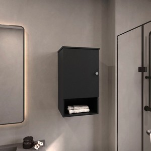 Bathbi 28" tall Medicine Cabinet with Two interior Shelves and One open Shelf - 1 of 4