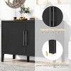 CAVINAS Sideboard,Wooden Storage Cabinet with Ash Veneer,2 Doors,4 Adjustable Feet,2 Iron Handles,Buffet Cabinet for Living Room,Kitchen - 4 of 4
