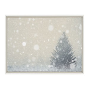 Kate and Laurel Sylvie Snow Day Framed Canvas by Robert Cadloff of Bomobob, 18x24, White - 1 of 4