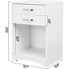 White Nightstand with Charging Station & 2 Drawer, Side Table End Table with USB Ports and Storage For Small Kids - 3 of 4