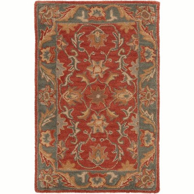 Mark & Day Daysland 2'x3' Rectangle Tufted Indoor Area Rugs Rust: Wool, Stain-Resistant, Floral Pattern, Traditional Style