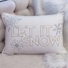 TopComfy Support Pillow Nneka Let It Snow Ivory Velvet Lumbar Pillow for Holiday Decor, White, 17"*17"*10" - 4 of 4