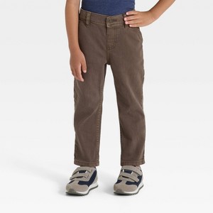 Toddler Boys' Carpenter Denim Pants - Cat & Jack™ Brown - 1 of 3