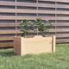 vidaXL Solid Pinewood Garden Planter- Rectangular Outdoor Plant Pot, 23.6" x 12.2" x 12.2", Weather-Resistant, Natural Brown Color - 2 of 4
