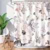 Pink Gray Flower Shower Curtain, Watercolor Floral Bath Decor, 72 Wx 72 H - 2 of 4