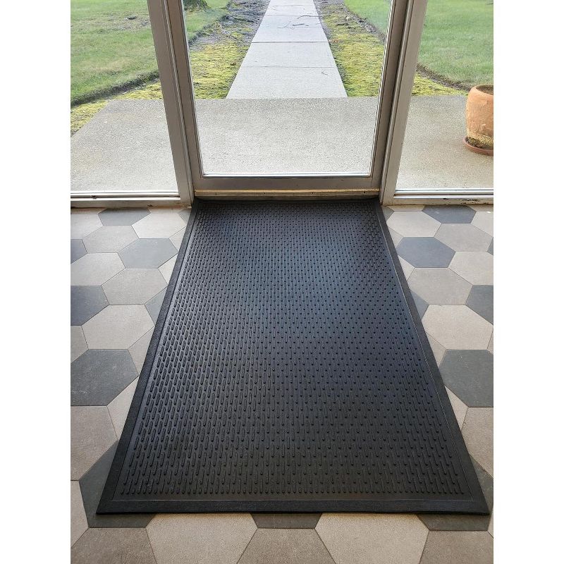 KOVOT 60" x 36" Non Slip Ridge Scraper Floor Mat Durable Heavy Duty Rubber for Indoor & Outdoor Door Mat Entrance, 4 of 7