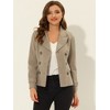 INSPIRE CHIC Women's Notched Lapel Double-Breasted Pea Coat - 3 of 4