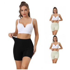 INSPIRE CHIC Women's Comfortable Tummy Control High Waisted Thigh Slimmer Boyshorts 3 Packs - 1 of 4