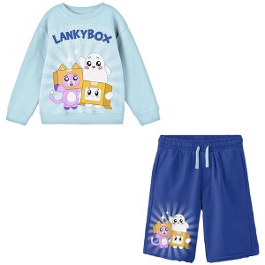 LankyBox Favorite Characters Crewneck Sweatshirt and Lounge Shorts 2-Piece Combo Set - 1 of 3