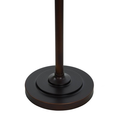 Elegant Rubbed Bronze Adjustable Floor Lamp with Linen Shade