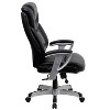 Big & Tall 400 lb. Rated High Back LeatherSoft Executive Ergonomic Office Chair with Arms Silver/Black Leather - Flash Furniture - image 2 of 4
