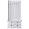 NicBex Hall Tree with Storage Coat Rack Freestanding with 5 Hooks, 2 Large Drawers, Bench Coat Hanger 38", White - 2 of 4