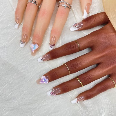 Vynxaria Clear Elegant Press-On Nails for Effortless Beauty Size M