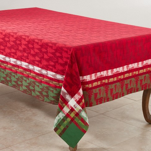 Elrene 17 in. W x 17 in. L Shimmering Plaid Holiday Christmas Red
