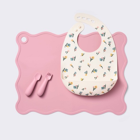  Pink Fishing Lure Teether Bib Set : Baby