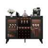 47" Industrial Wine Buffet with LED Lighting ¨C Modern Liquor Cabinet with Wine Racks, Glass Holders - 2 of 4