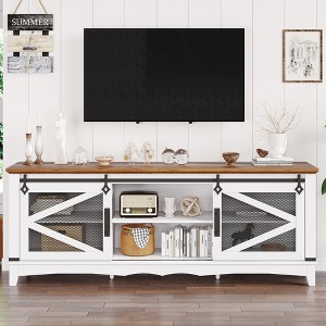 Homhougo TV Stand for TVs up to 70" Brown - 1 of 4
