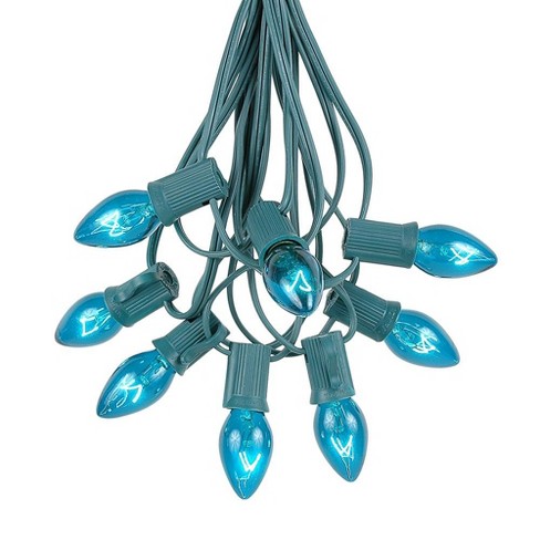 Novelty Lights 100 Feet C7 Teal Christmas String Light Set, Vintage ...