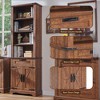 Farmhouse Bookshelf with Storage Cabinet, 72" Tall Bookcase with Drawer and Barn Door for Office Library, Living Room - 2 of 4